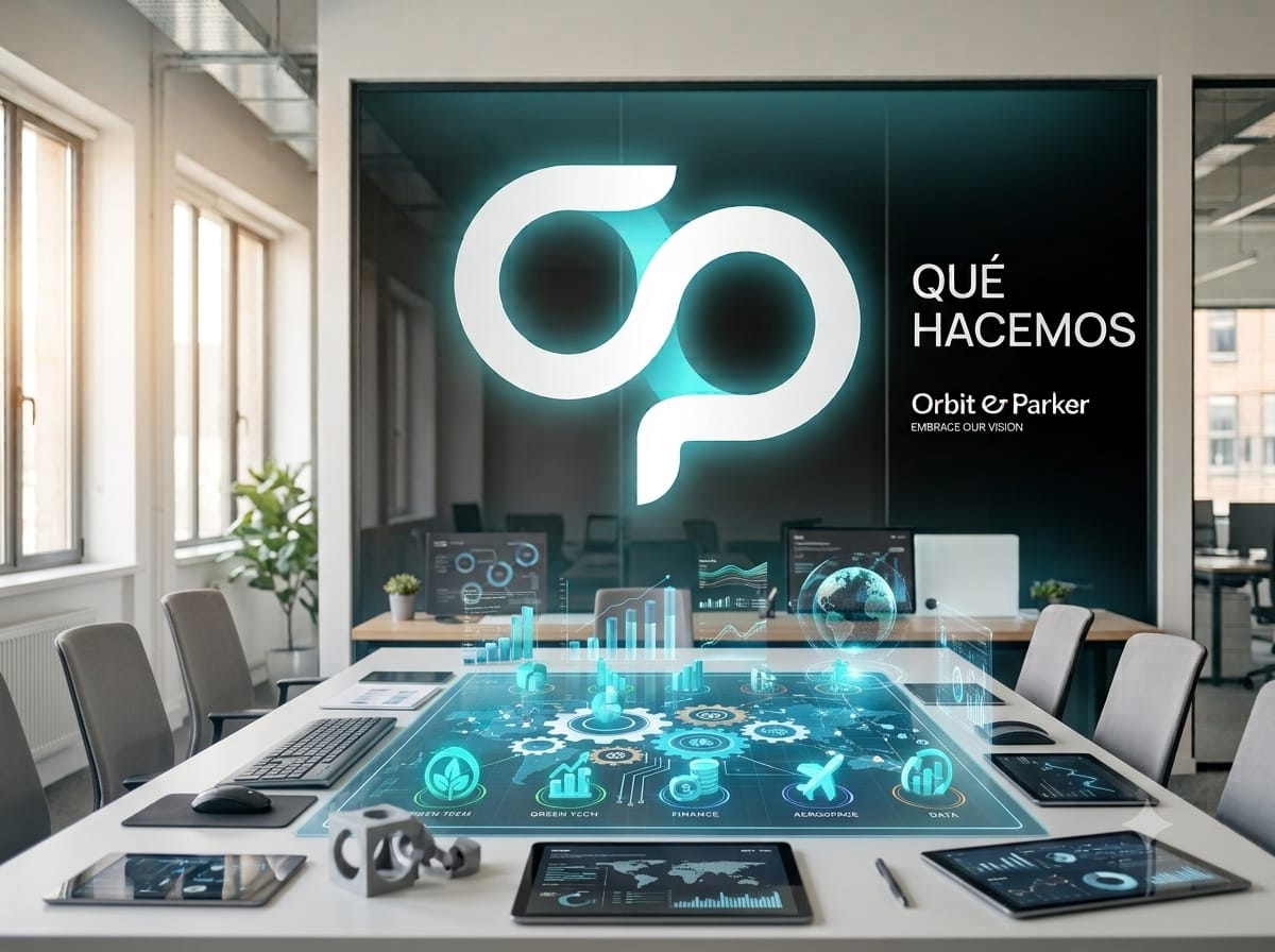Figura de madera dibujando el símbolo de Orbit & Parker, representando el trabajo de la agencia